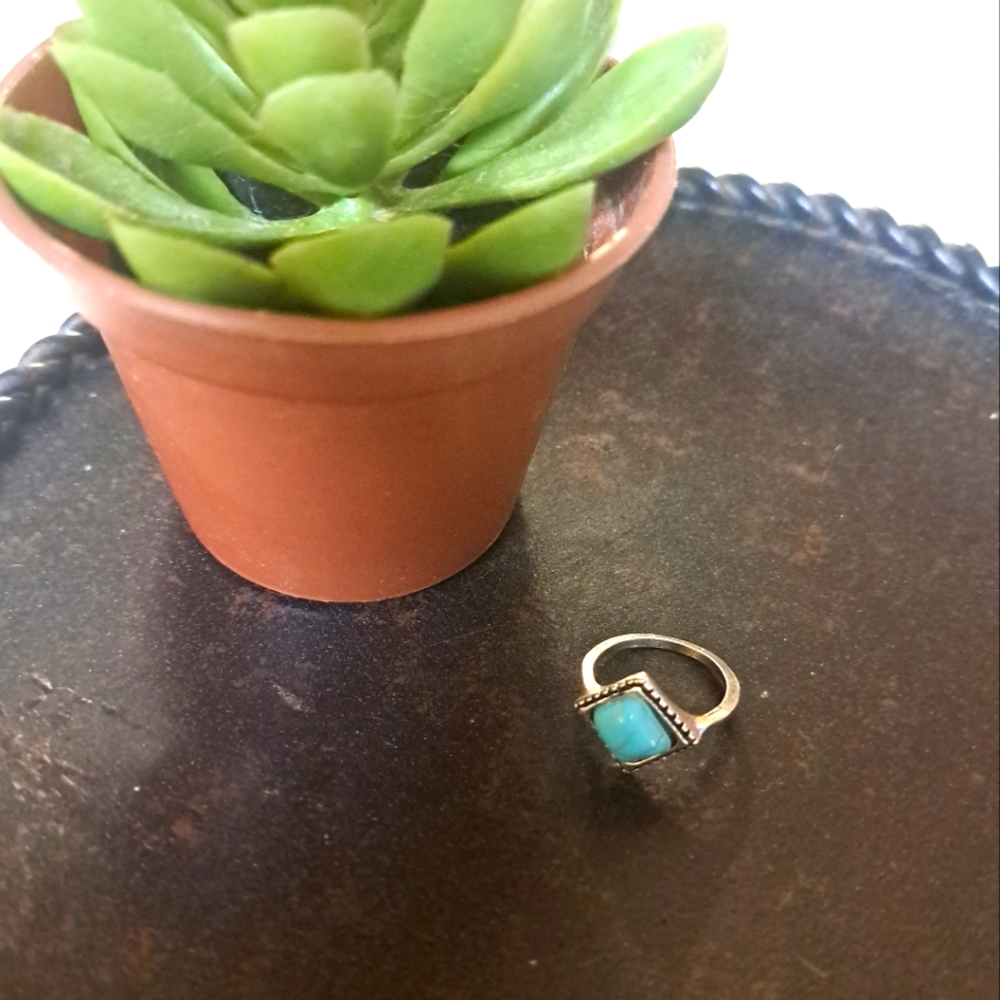 Stainless Steel Turquoise Ring
